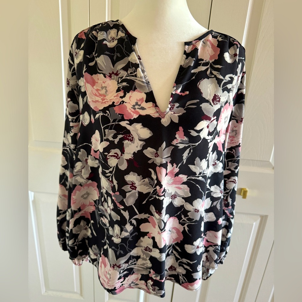 Joie Floral Silk Blouse Size Small